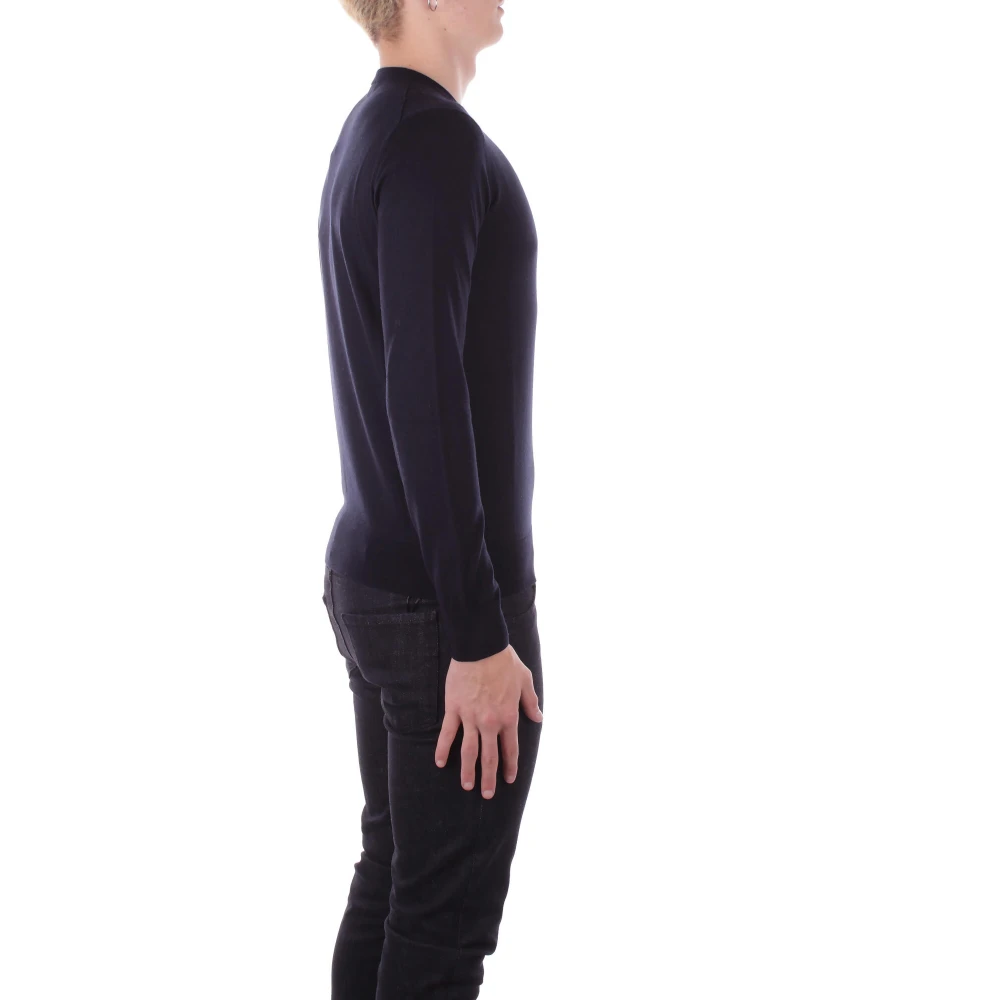 Alpha Studio Blauwe Trui Regular Fit Wol Blue Heren