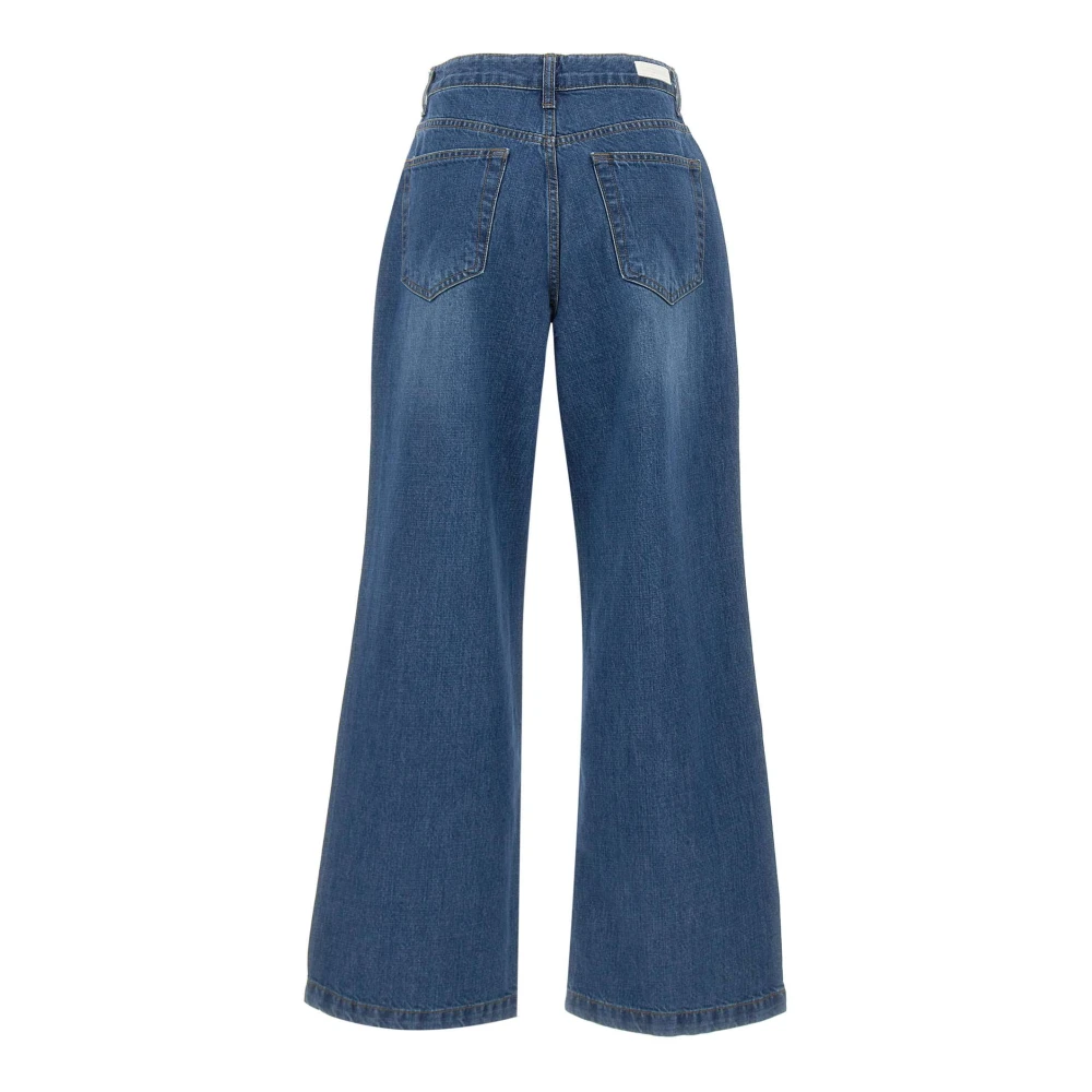 LOW Classic Wijde Pijp Denim Jeans voor Vrouwen Blue Dames
