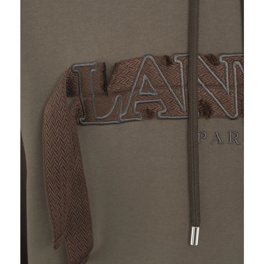 Lanvin Bruine hoodie met kangoeroezak Brown Heren