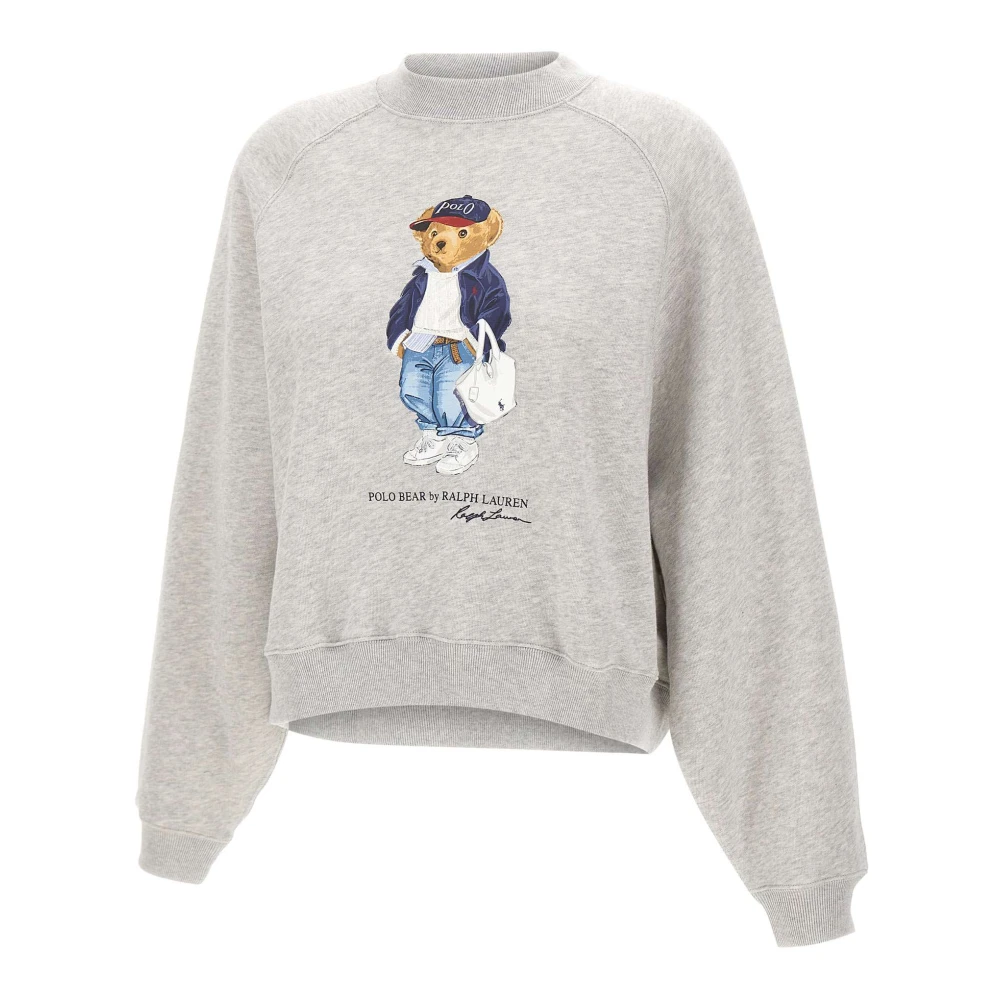 Polo Ralph Lauren Women's Gray Sweatshirts, S, Polo Bear Sweatshirt
