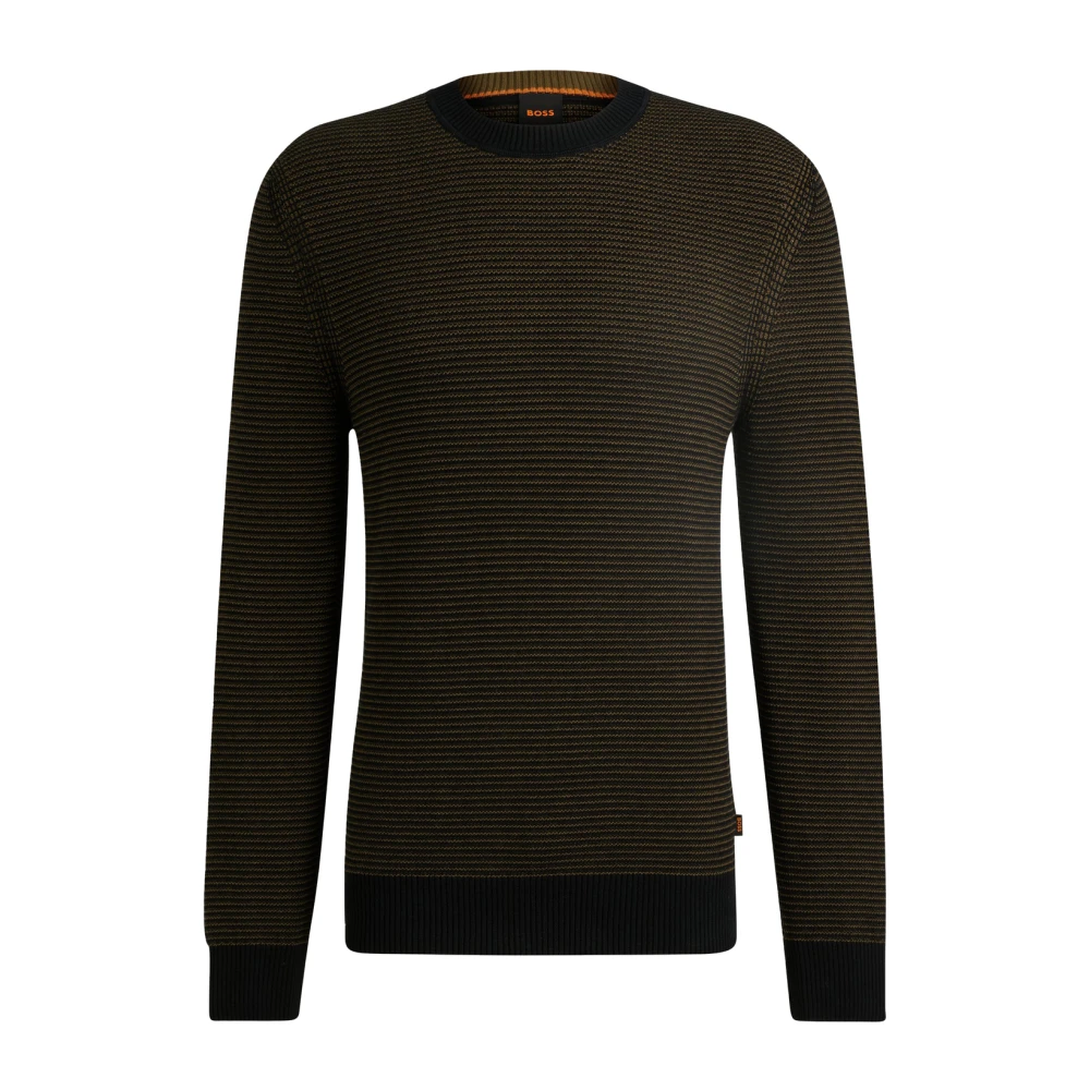 Hugo Boss Gestreepte wolmix pullover Black Heren