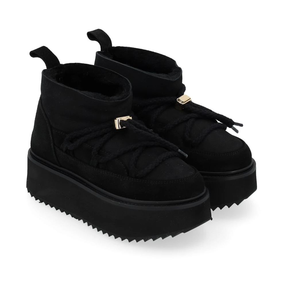 Inuikii Klassieke Lage Platform Zwarte Schoenen Black Dames