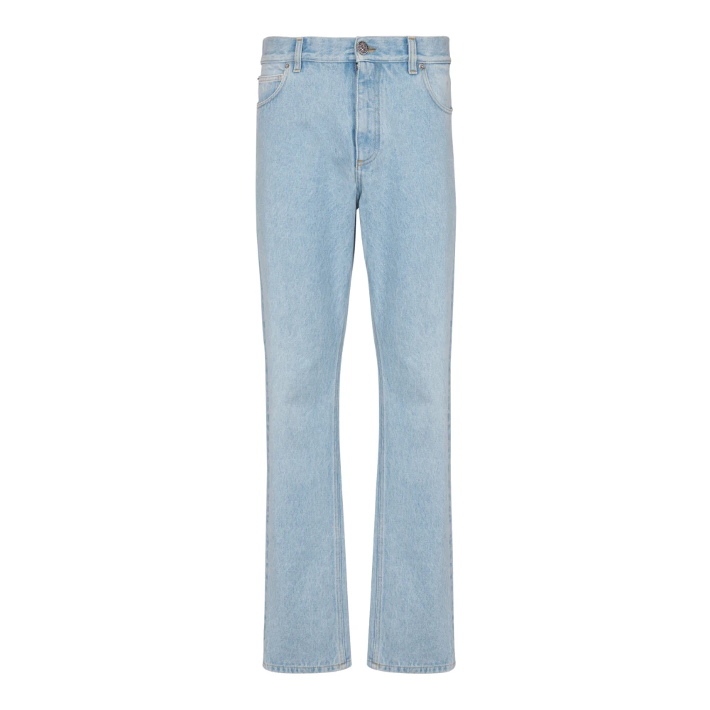 Balmain Lichtblauwe regular-fit denim jeans Blue Heren