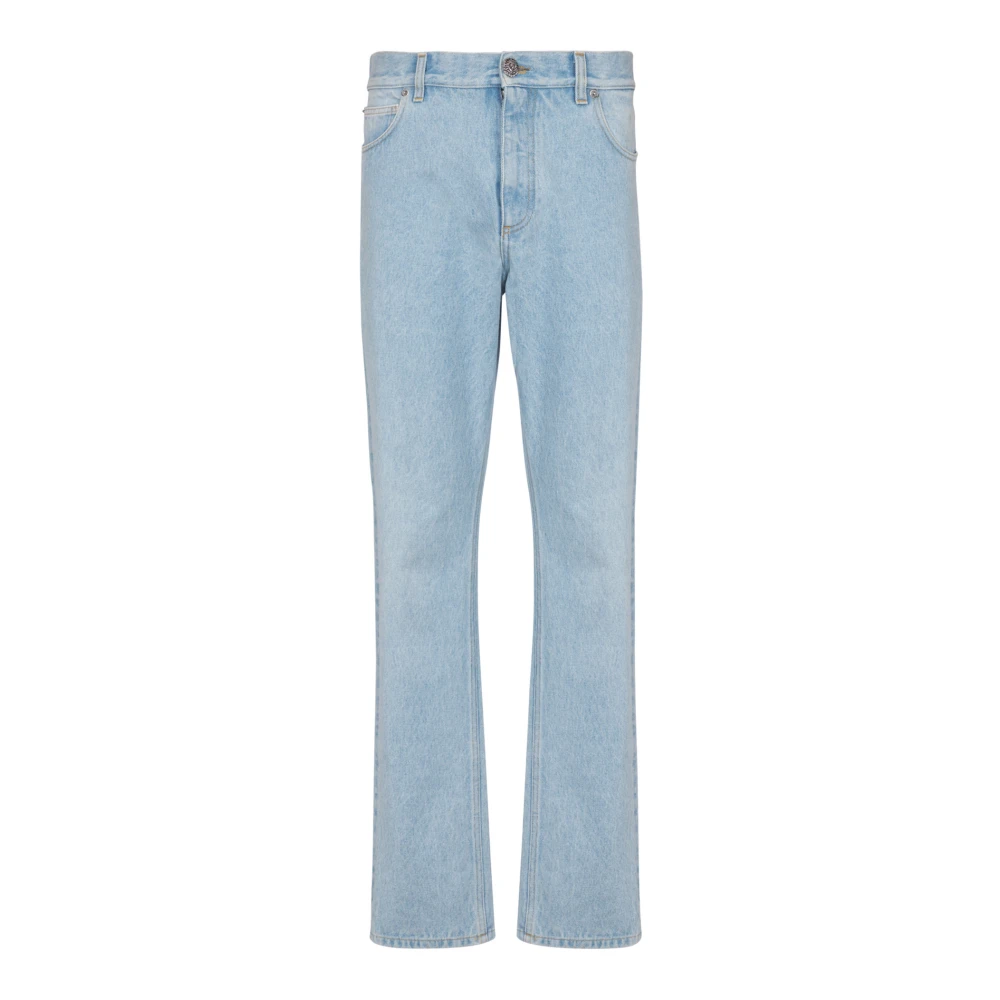 Balmain Herr Blå Jeans W37, Denim, Ljusblå Regular-Fit Denim Jeans
