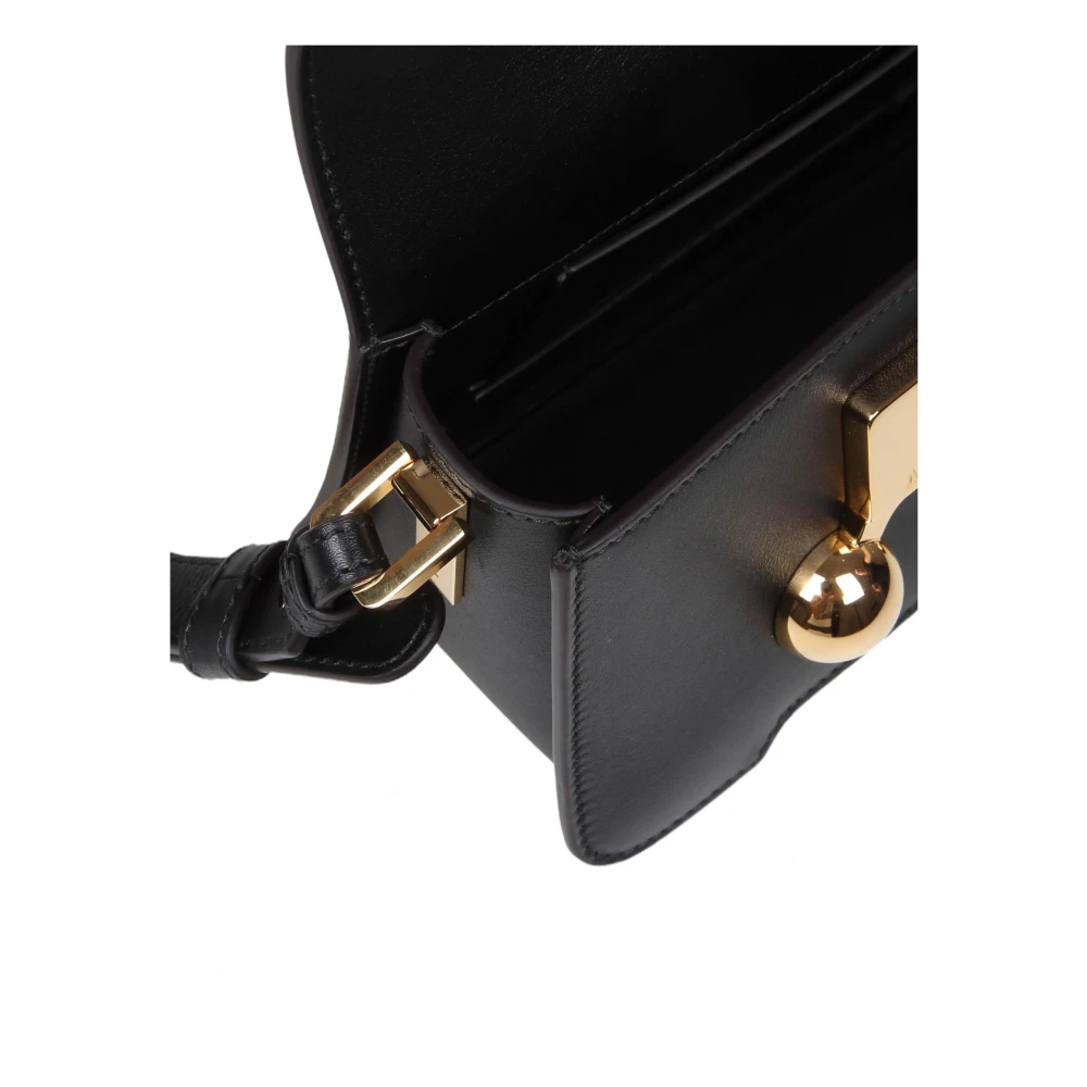 Marni Zwarte Leren Schoudertas Black Dames
