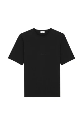 T-shirt med broderad logotyp i bomull