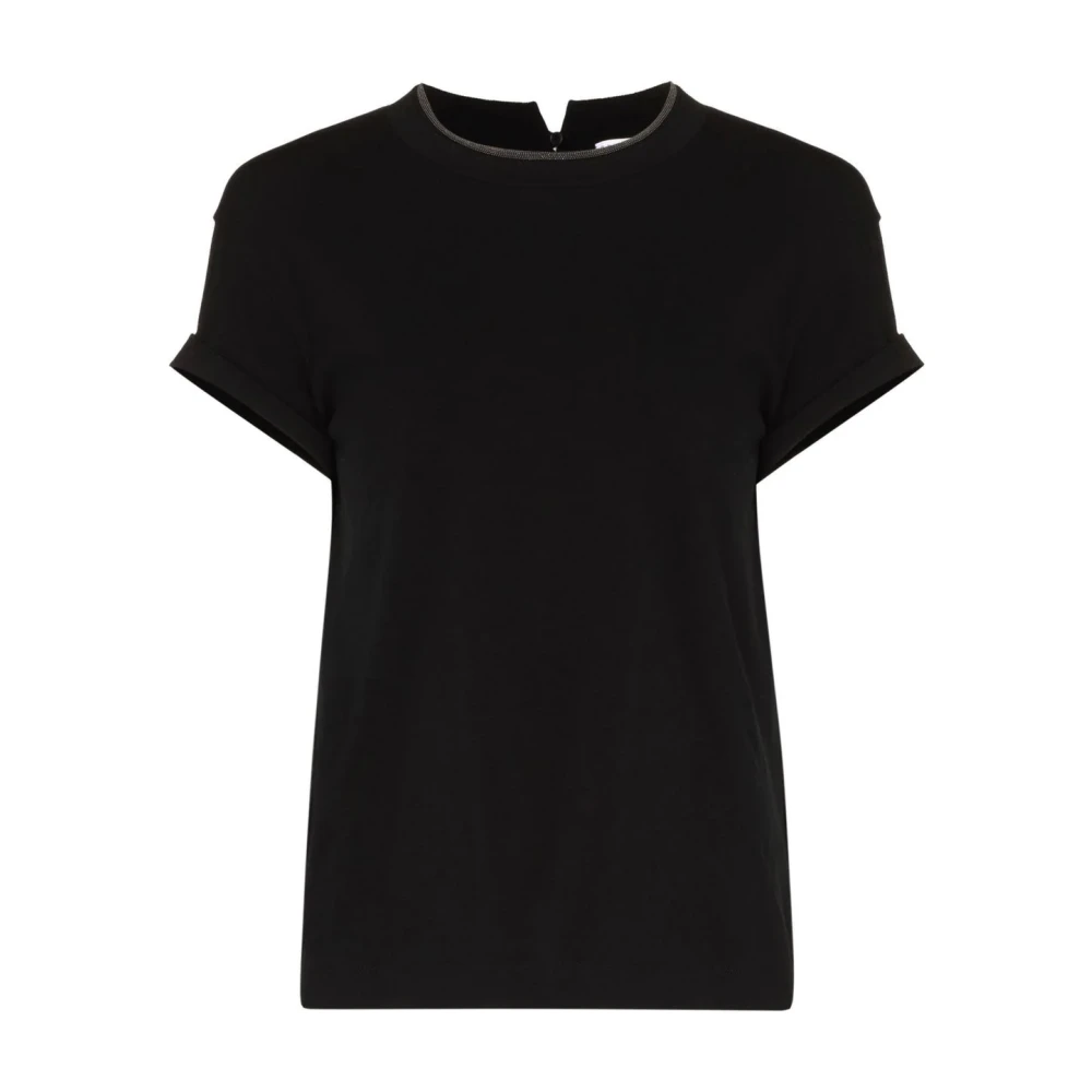 BRUNELLO CUCINELLI Italiaans Katoenen T-Shirt Black Dames