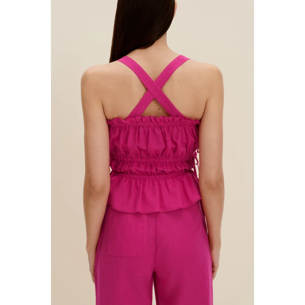 Jaaf Top met strikdetail in Hot Pink Dames
