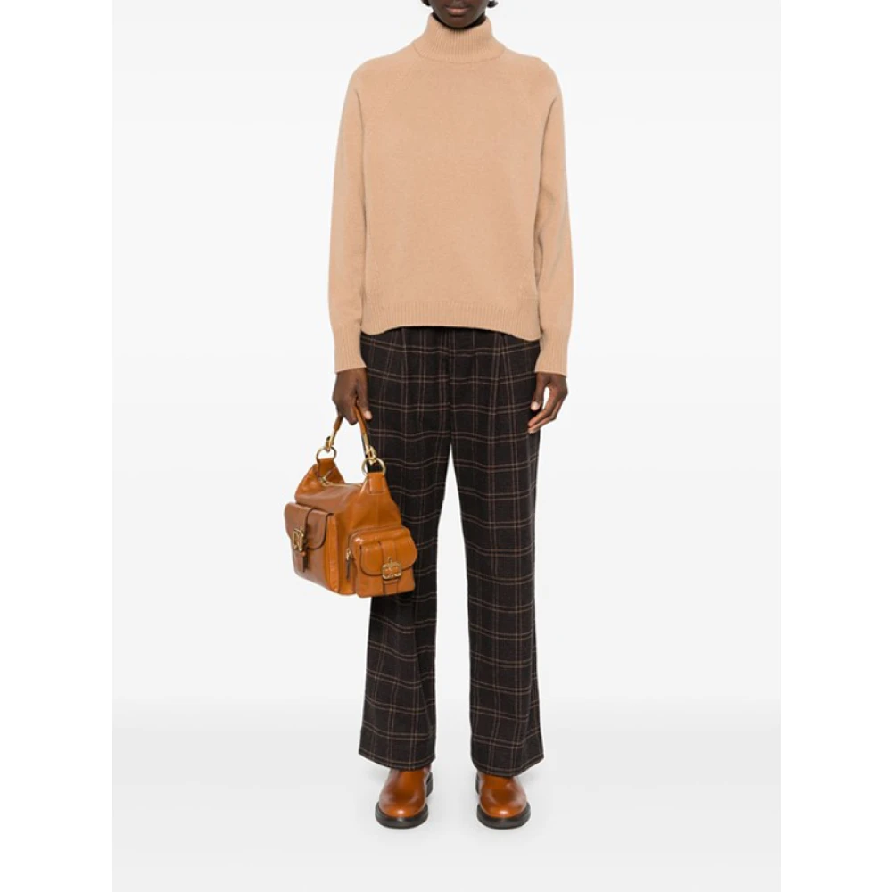 PESERICO Beige Gebreide High-Neck Sweater Beige Dames