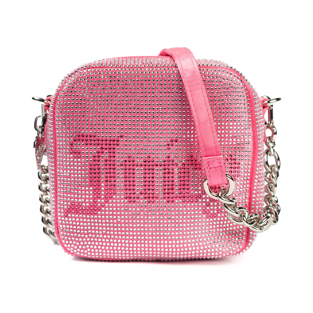 Juicy Couture Roze polyester clutch met sprankelende strass Pink Dames