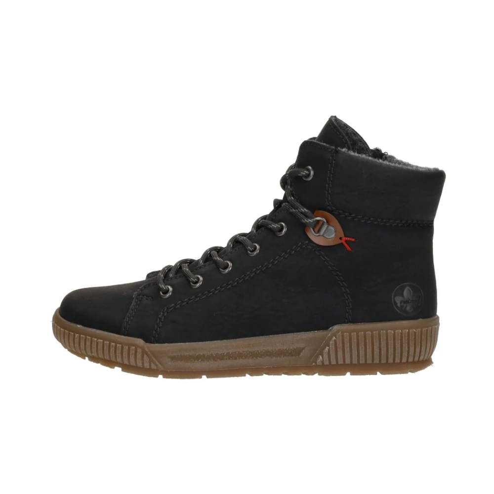 Rieker Veterschoenen Hoog Dames Schoenen Zwart