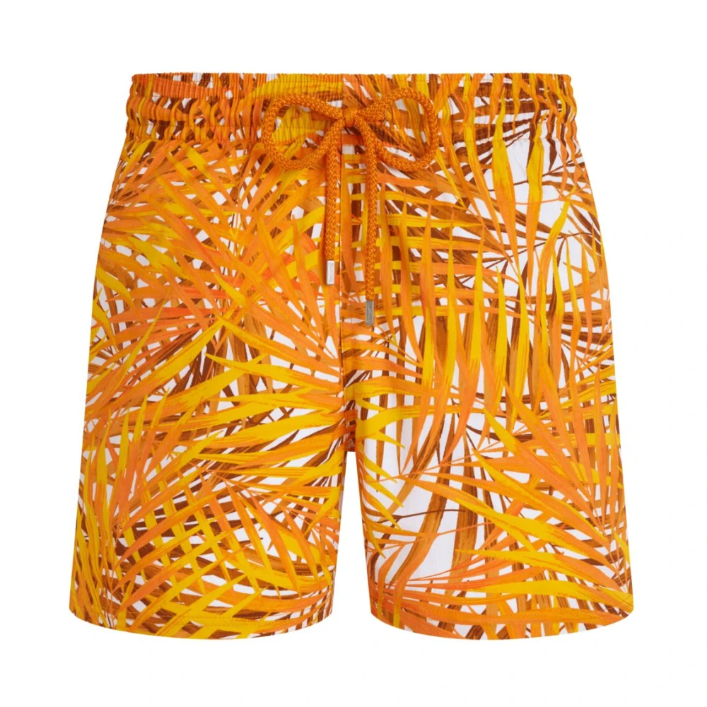 Vilebrequin Korte palmblader stretch zwemshorts voor heren Orange Heren