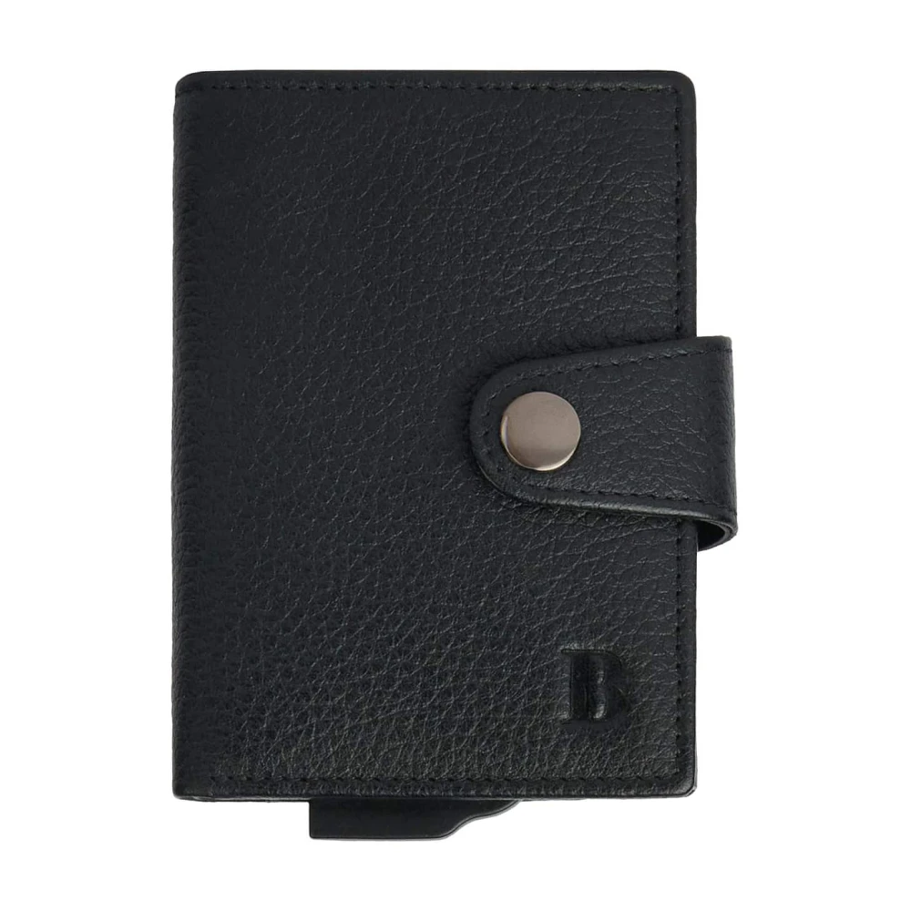 Boggi Milano Creditcardhouder van leer Black Heren
