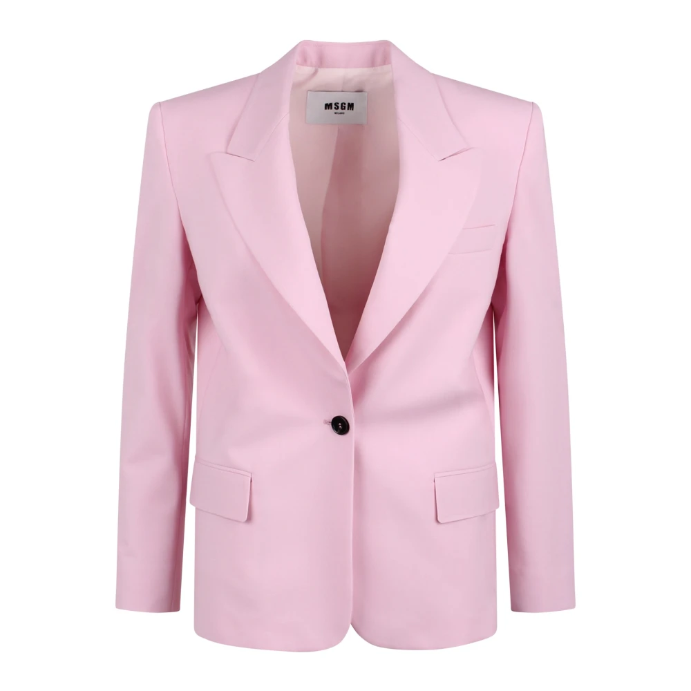 Msgm Blazer met applicatie en logo Pink Dames