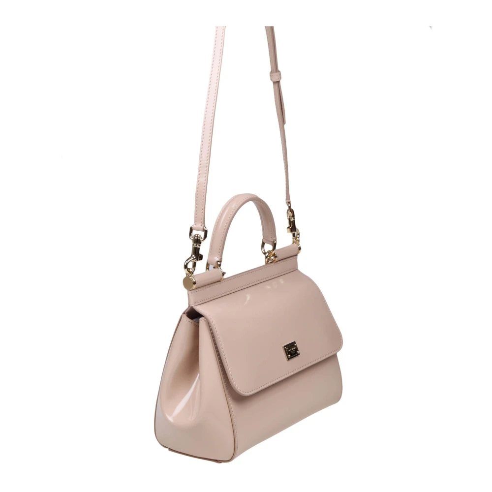 Dolce & Gabbana Kleine Sicilië tas in gepolijst kalfsleer Pink Dames