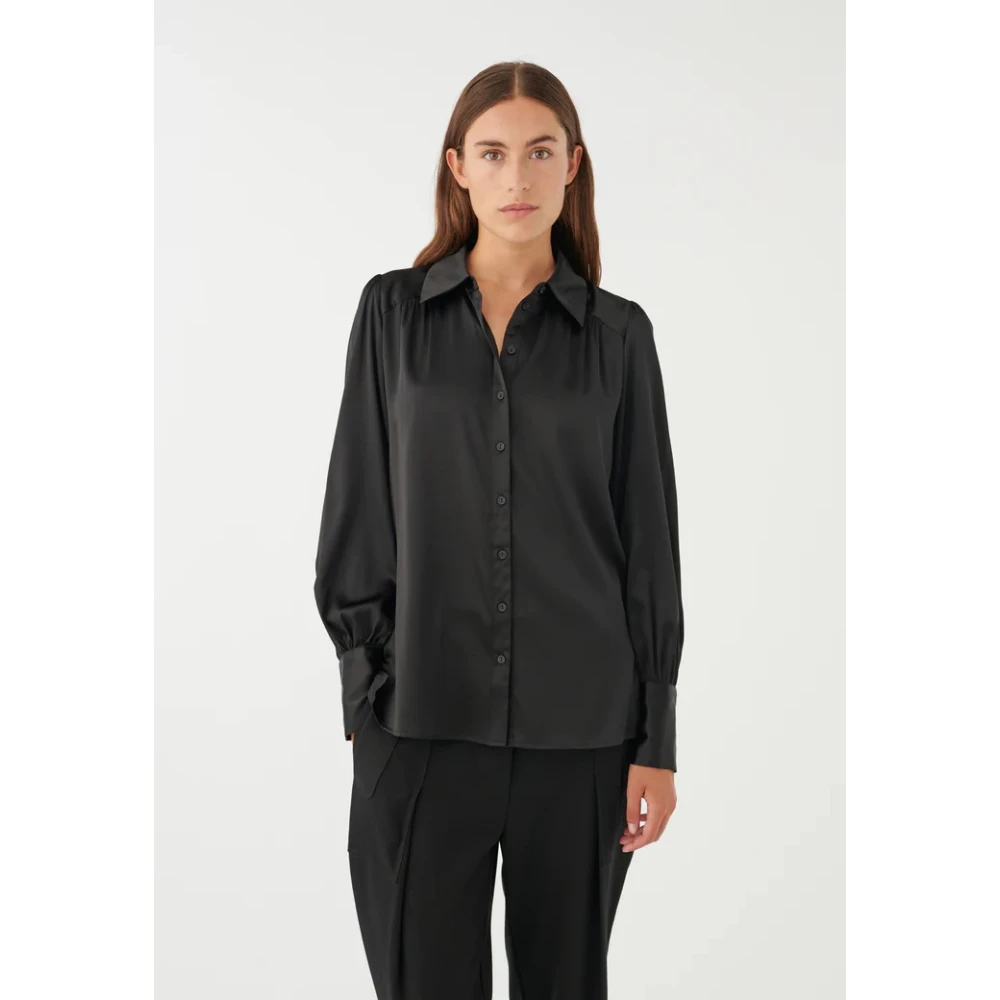 Dea Kudibal Elegante Zijden Shirt met Volumineuze Mouwen Black Dames