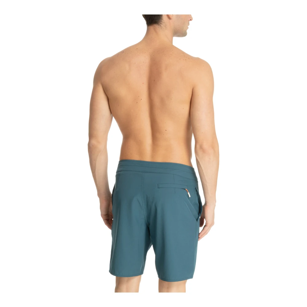 Emporio Armani EA7 Stijlvolle zwemshorts met trekkoordsluiting Blue Heren