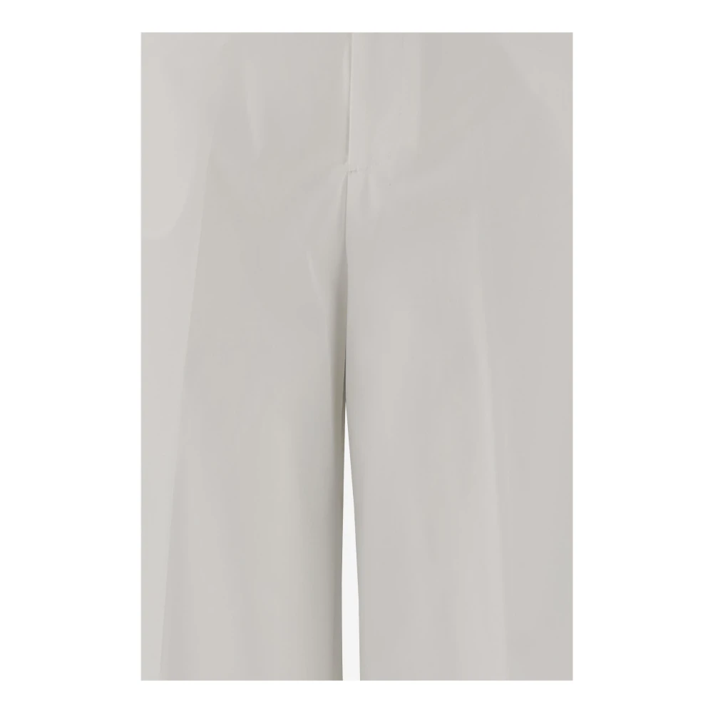 Berwich Stretch Katoenmix Wijde Pijp Broek White Dames