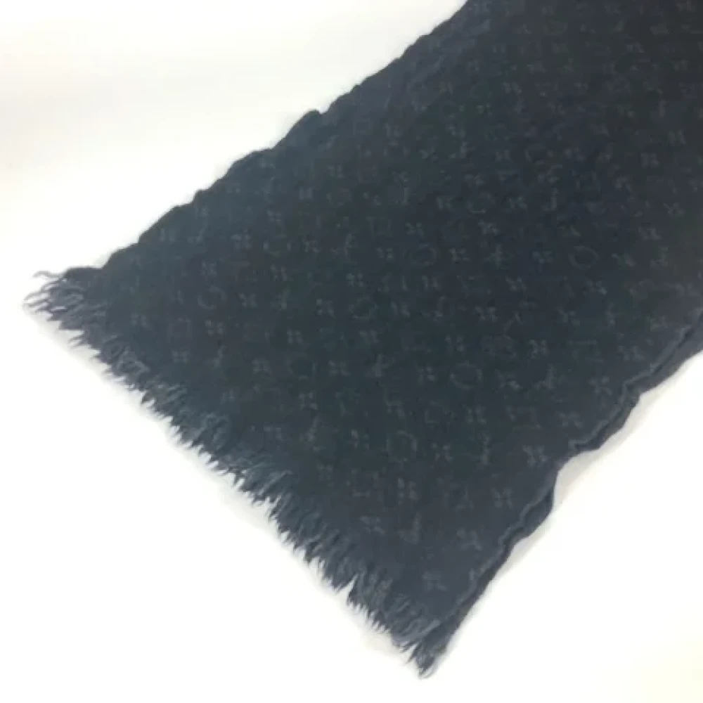 Louis Vuitton Vintage Pre-owned Wool scarves Black Dames
