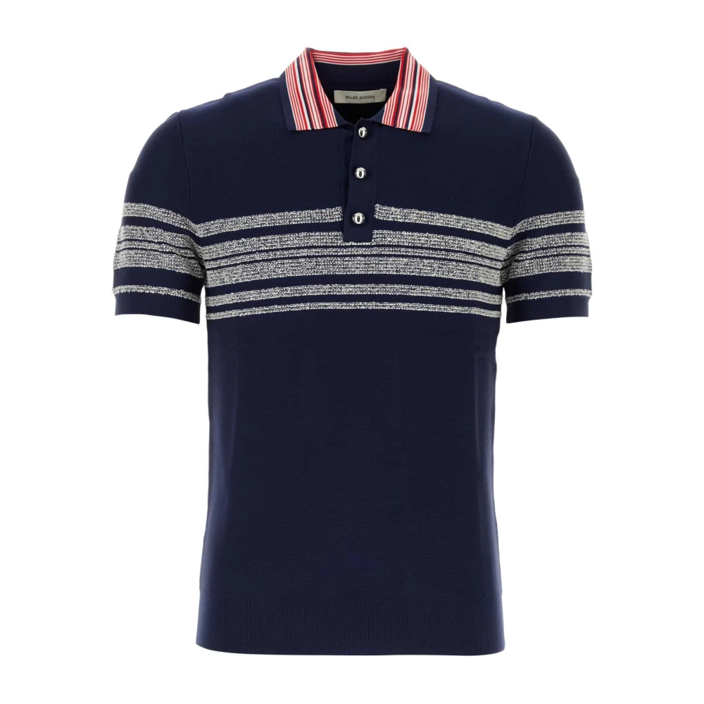 Wales Bonner Donkerblauw Gebreid Poloshirt Blue Heren