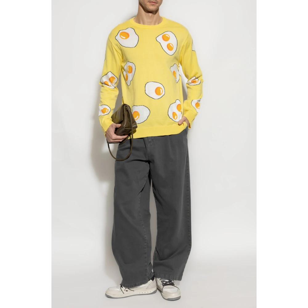 Moschino Trui met patroon Yellow Heren