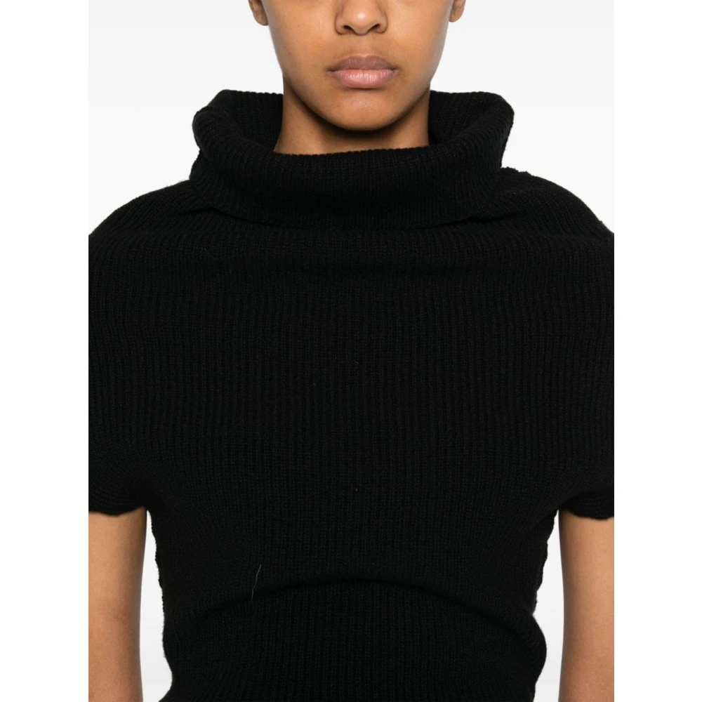 Rick Owens Mouwloze wollen trui Black Dames