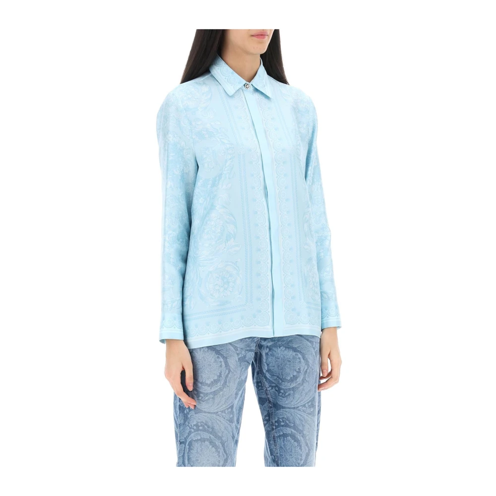 Versace Casual Button-Up Overhemd Blue Dames