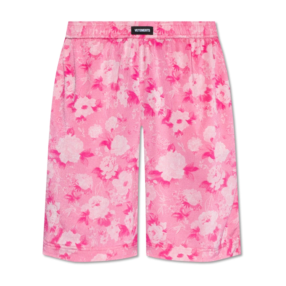 Vetements Shorts met bloemenmotief Pink Heren