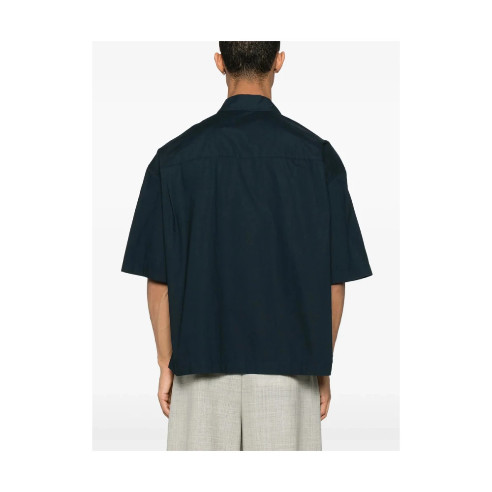 Studio Nicholson Navy Blue Klassieke Kraag Shirt Blue Heren