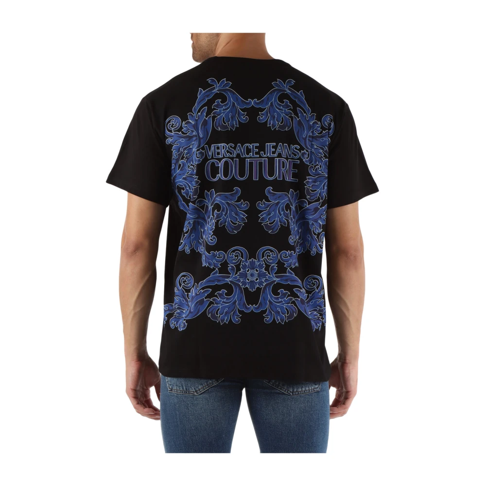Versace Jeans Couture Regular Fit Katoenen T-shirt met Voorzak Black Heren