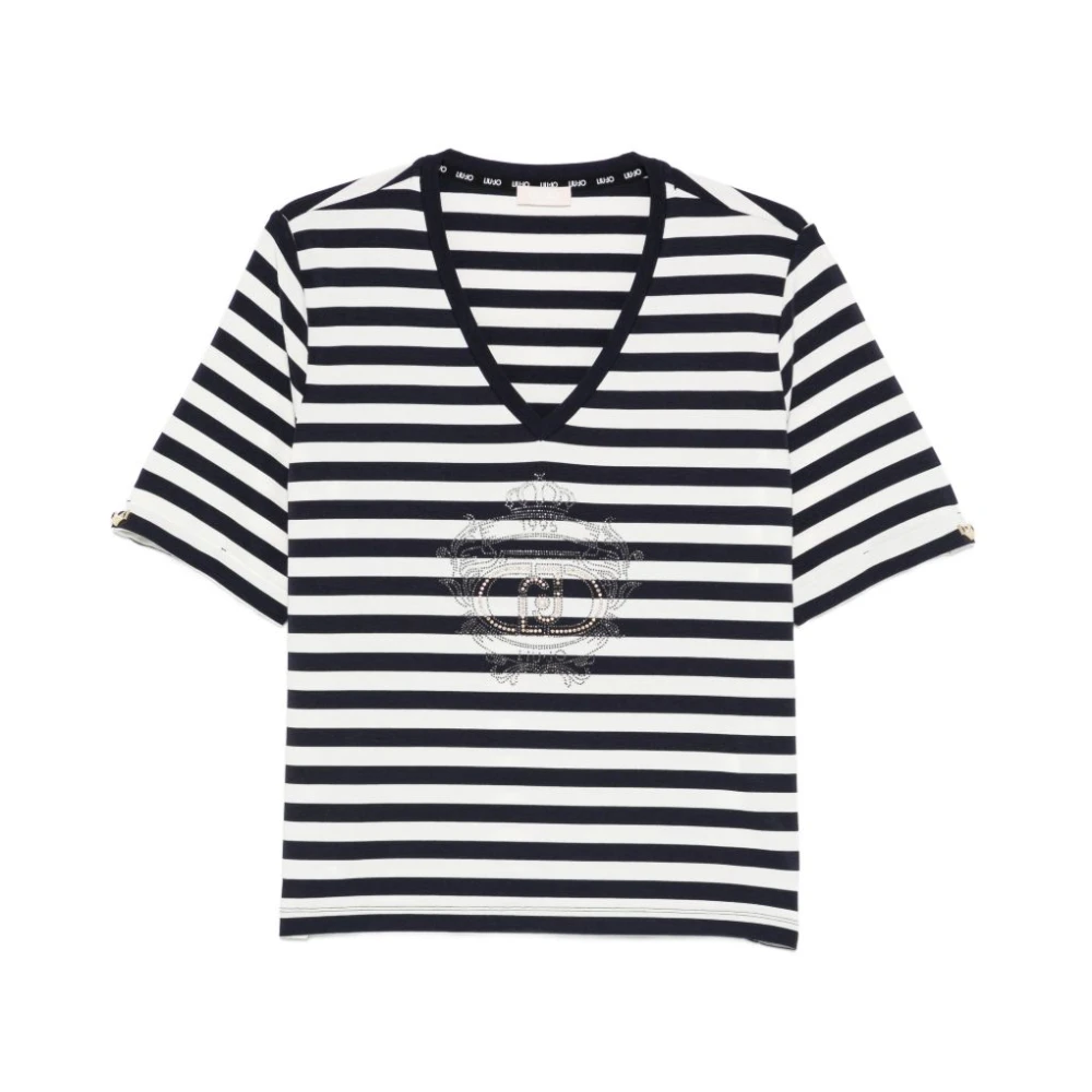 Liu Jo Women's Multicolor Striped V-Neck T-Shirt