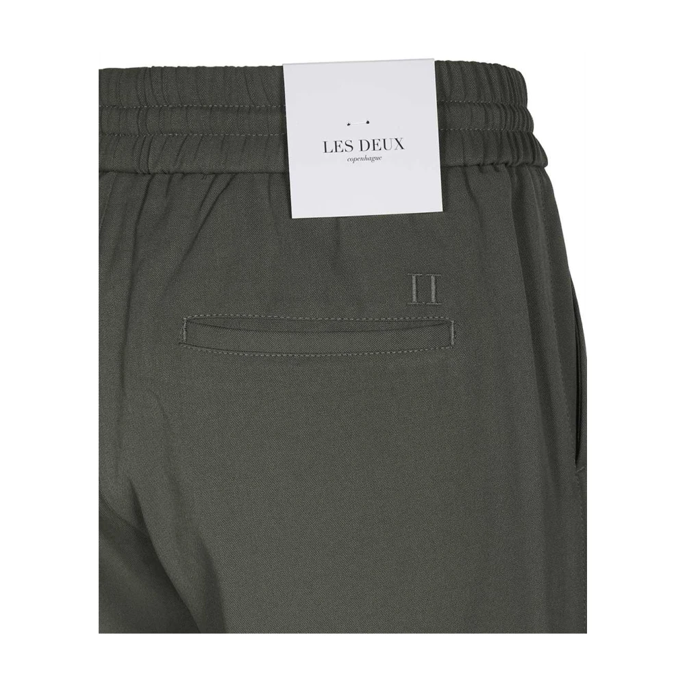 Les Deux Broek met elastische taille en achterzakken Green Heren