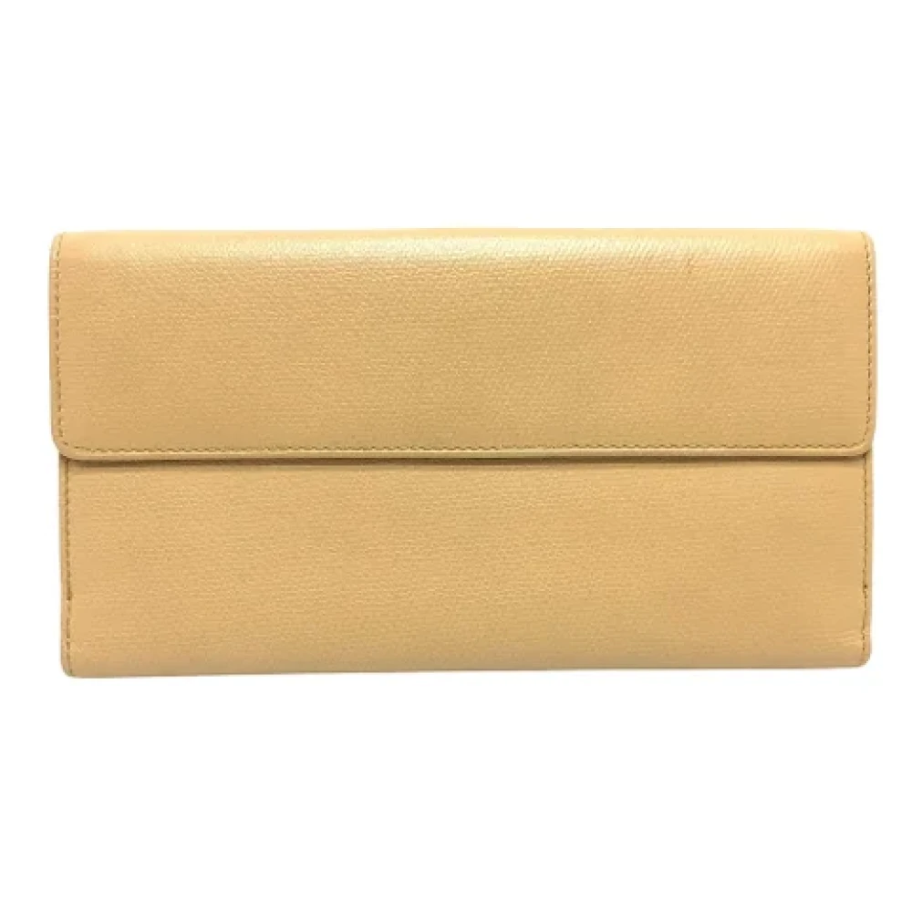 Chanel Vintage Pre-owned Leather wallets Beige Dames