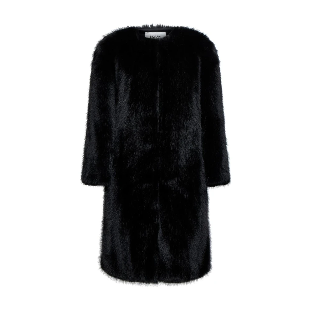 Silvian Heach Donna Nero Faux Fur & Shearling Jackets