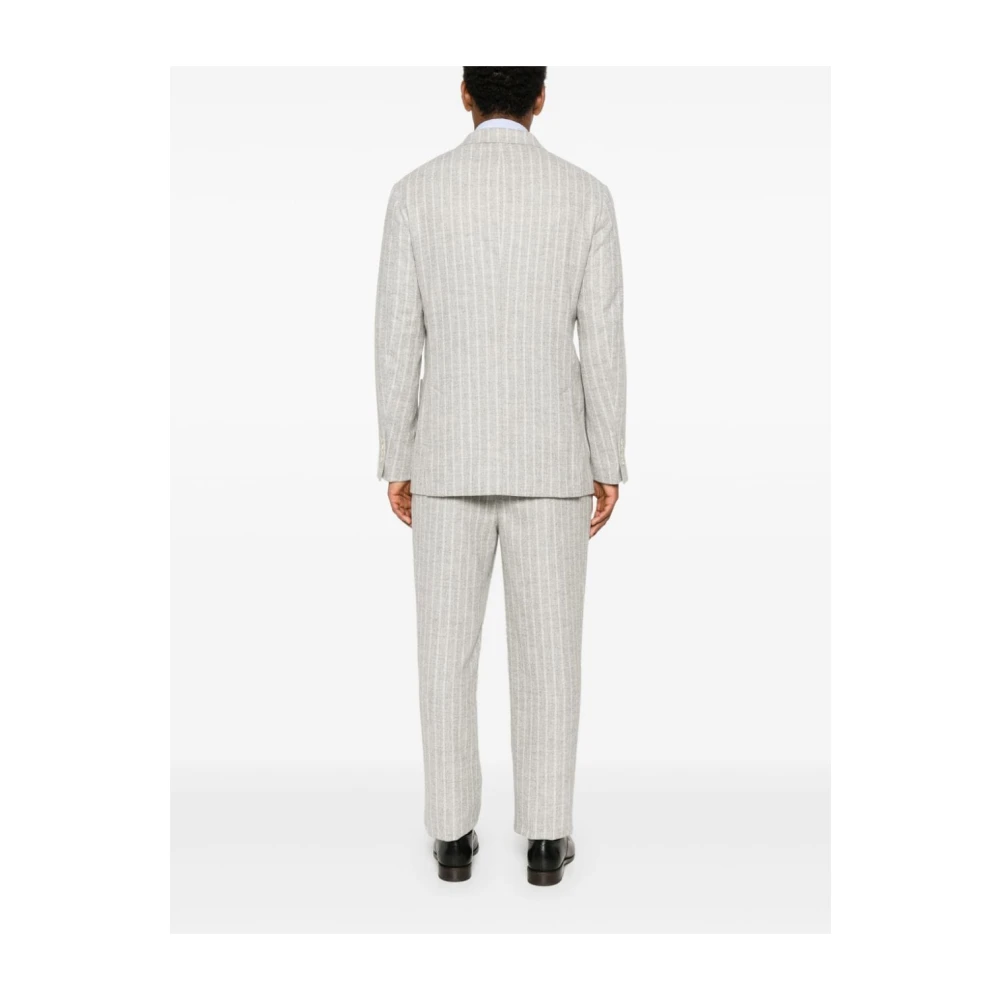 BRUNELLO CUCINELLI Alpaca en wol tweedelig pak Gray Heren