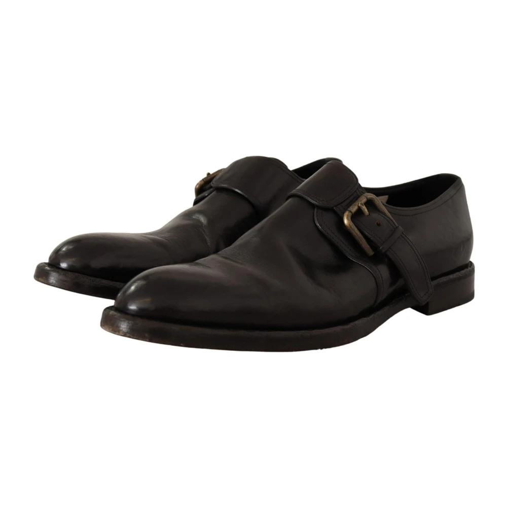 Dolce & Gabbana Vintage Leren Veterschoenen met Monniksband Black Heren
