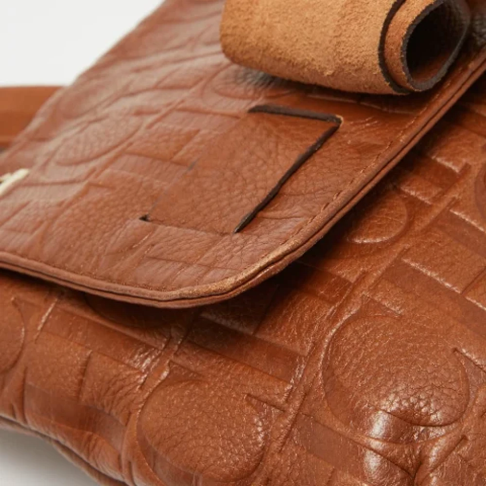 Carolina Herrera Pre-owned Leather shoulder-bags Brown Dames