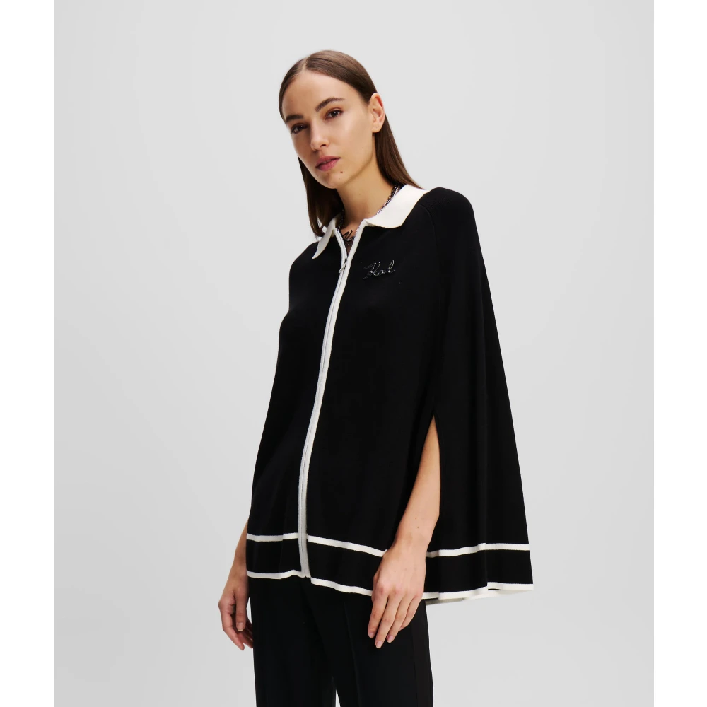 Karl Lagerfeld Smalle gebreide kledingstuk met grafische afwerking Black Dames