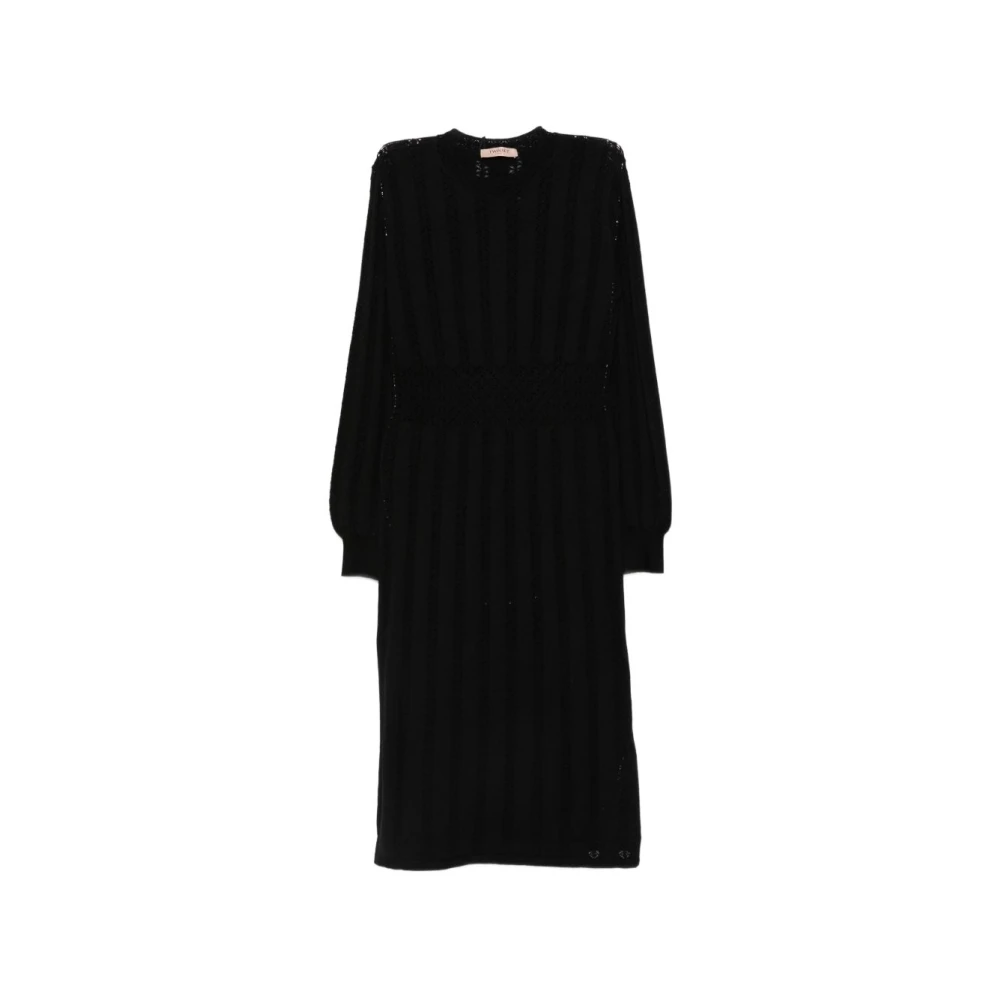 Twinset Knitted Dress - Female - Knitted Dresses - Black - L - Dresses