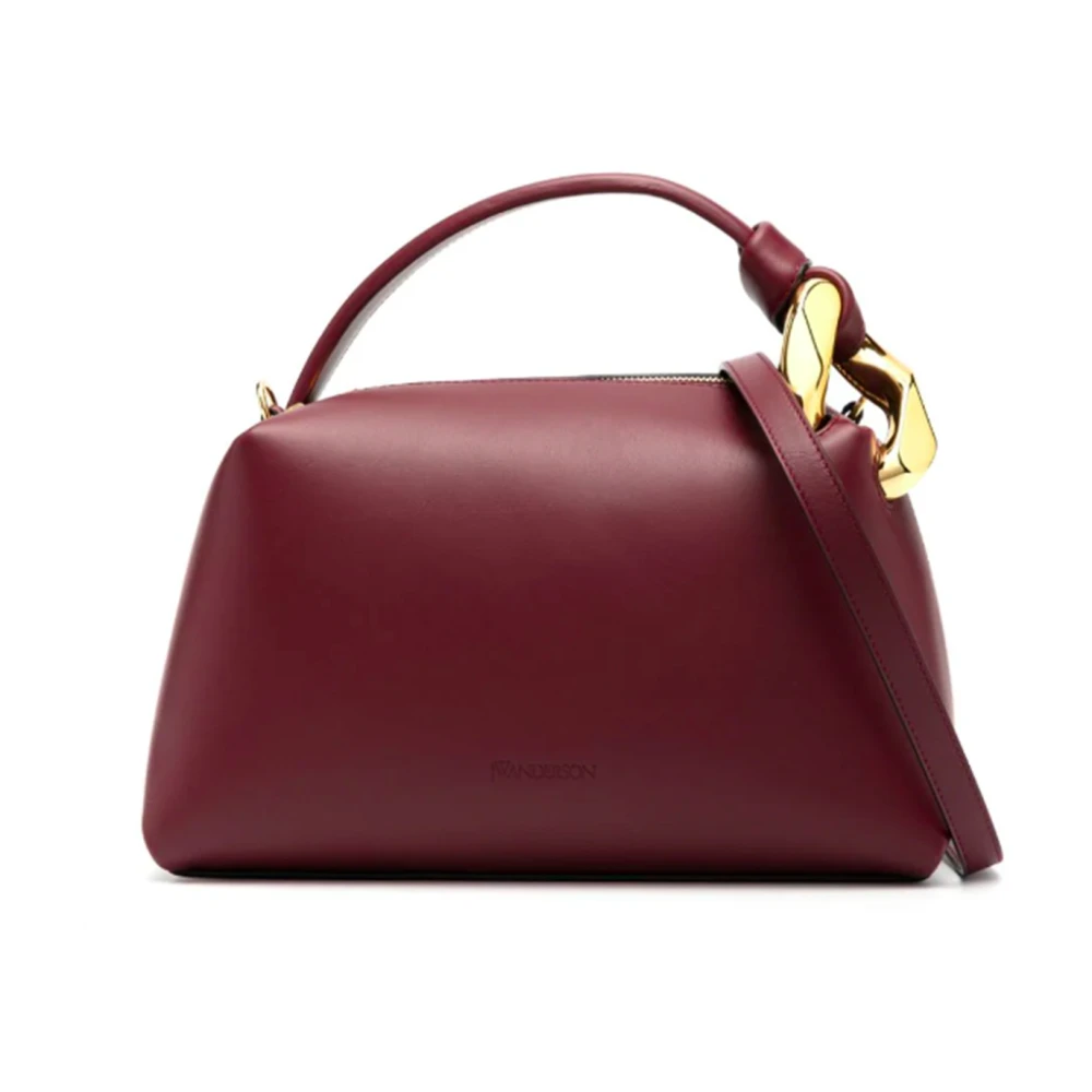 JW Anderson Leren Schoudertas met Kettingdetail Red Dames