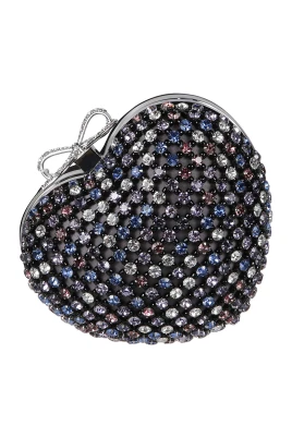 Crystal Heart Clutch Bag