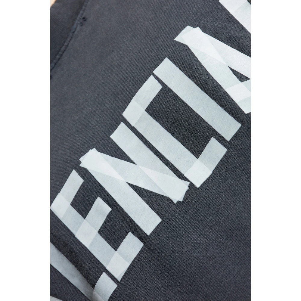 Balenciaga Back T-shirt Medium Fit Gray Heren