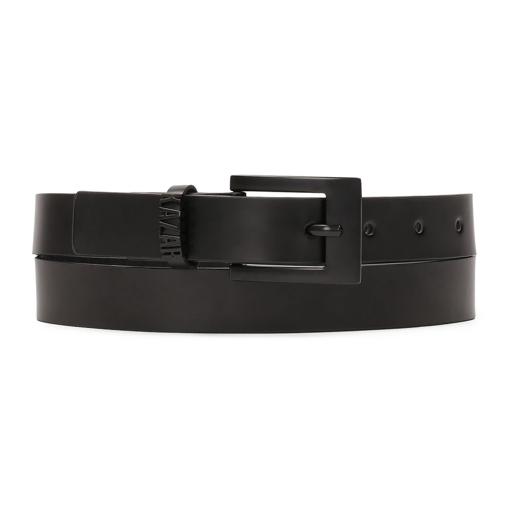 Kazar Subtiel zwart riem met metalen gesp en logo Black Dames