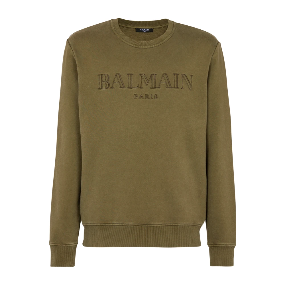 Balmain Vintage Crewneck Sweatshirt Green Heren