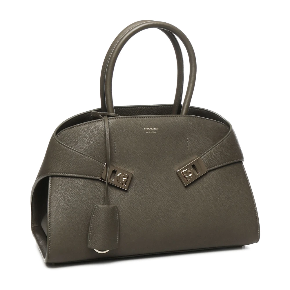 Salvatore Ferragamo Luxe Groene Handtas Met Bovenhandvat Green Dames