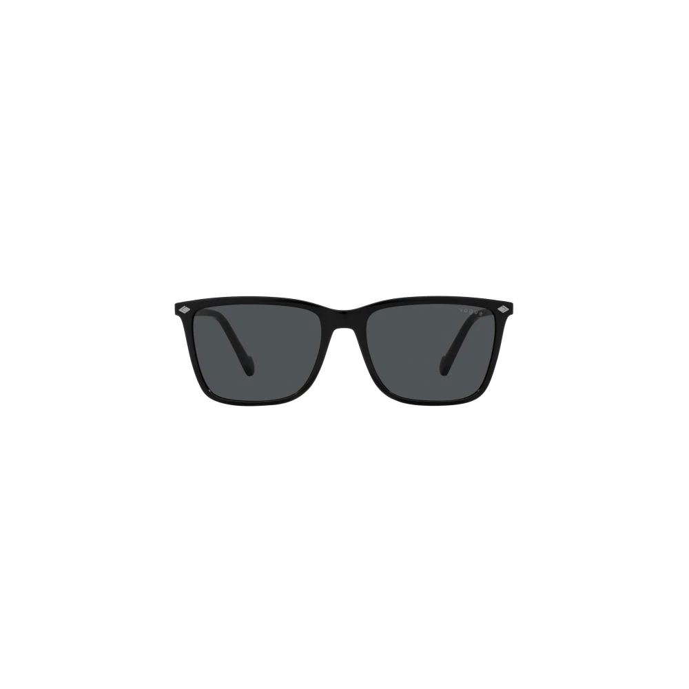 Vogue Men's Black Rectangle Sunglasses