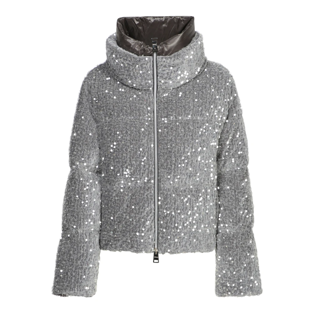 Herno Grijze donsjas met reflecterende pailletten Gray Dames