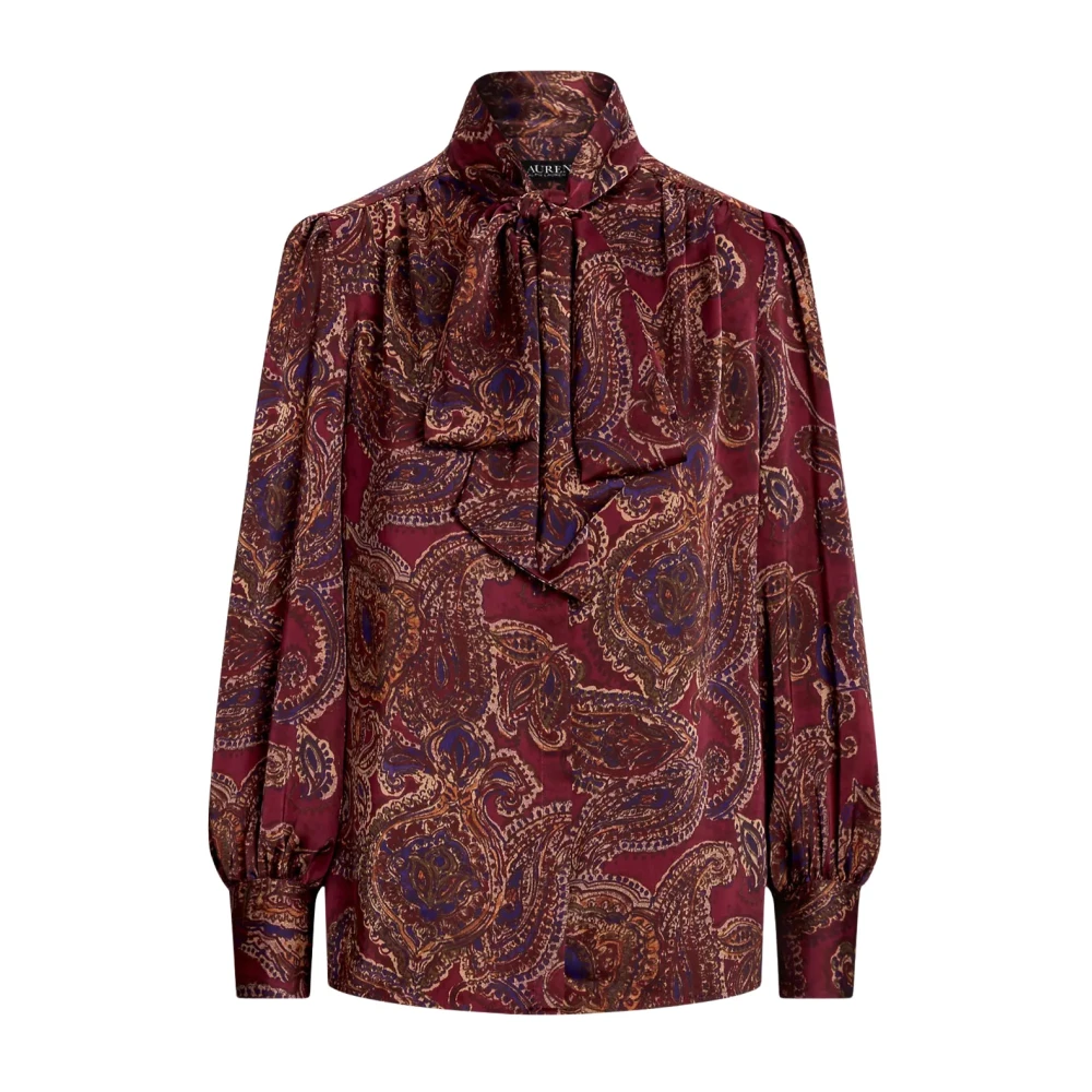 Ralph Lauren Bordeauxrood overhemd met stropdas Brown Dames
