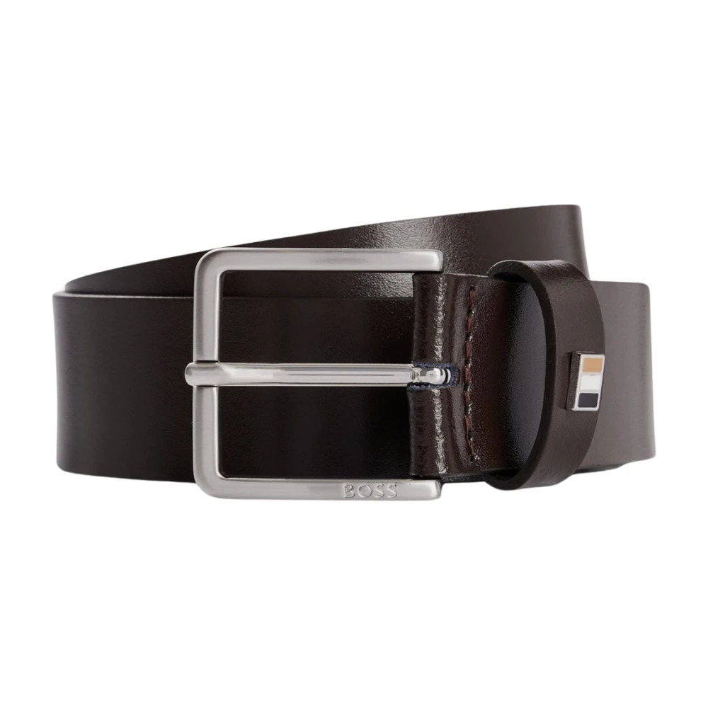 Boss Uomo Marrone - Cintura In Pelle Con Dettaglio In Metallo - Accessories - 115 Cm - Immagine 1