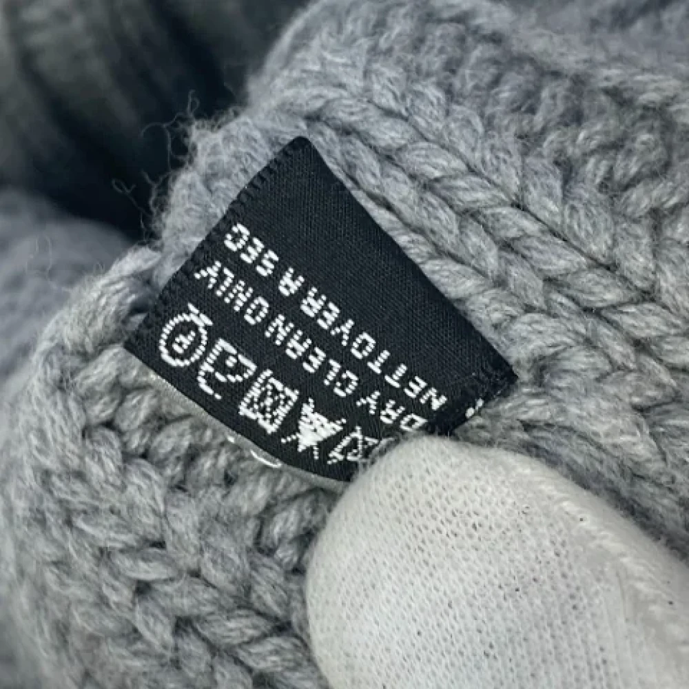 Dior Vintage Pre-owned Wool scarves Gray Dames